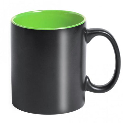 Keramik-Tasse / Lasertasse mit Gravur deines Logos / Designs (zweifarbig, schwarz)