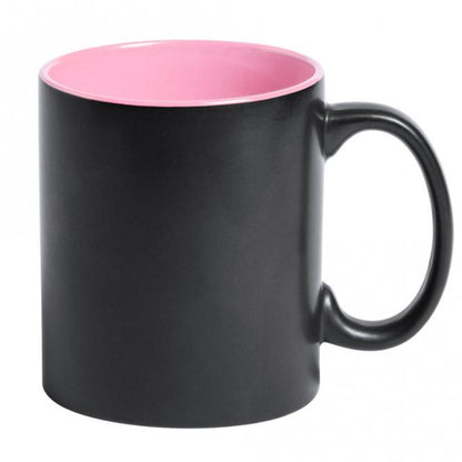 Keramik-Tasse / Lasertasse mit Gravur deines Logos / Designs (zweifarbig, schwarz)