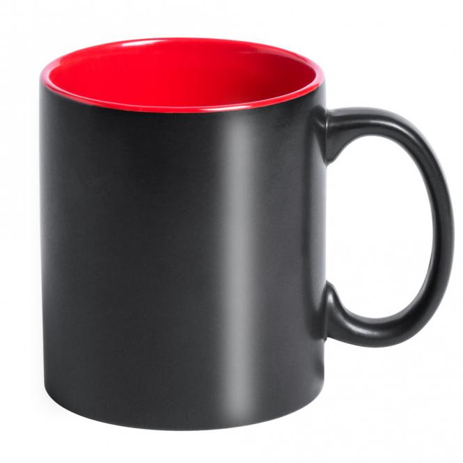 Keramik-Tasse / Lasertasse mit Gravur deines Logos / Designs (zweifarbig, schwarz)