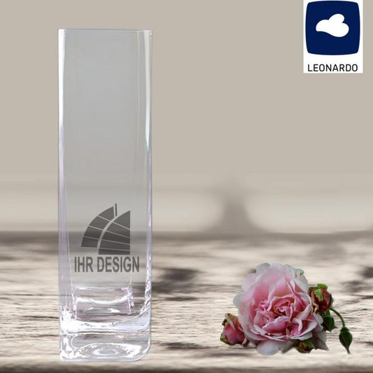 Leonardo Vase mit Gravur / Vollfarbdruck deines Logos