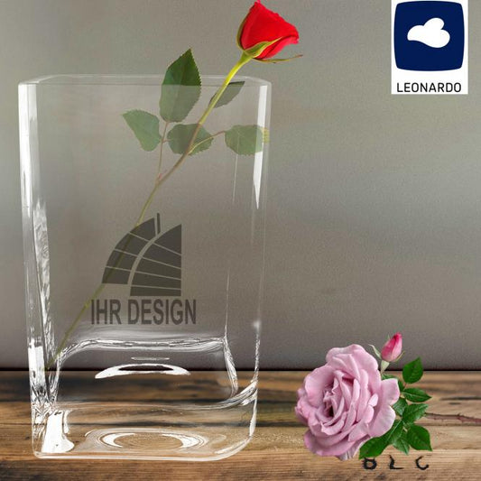 Blumen-Vase von Leonardo mit Gravur / Vollfarbdruck deines Logos / Designs