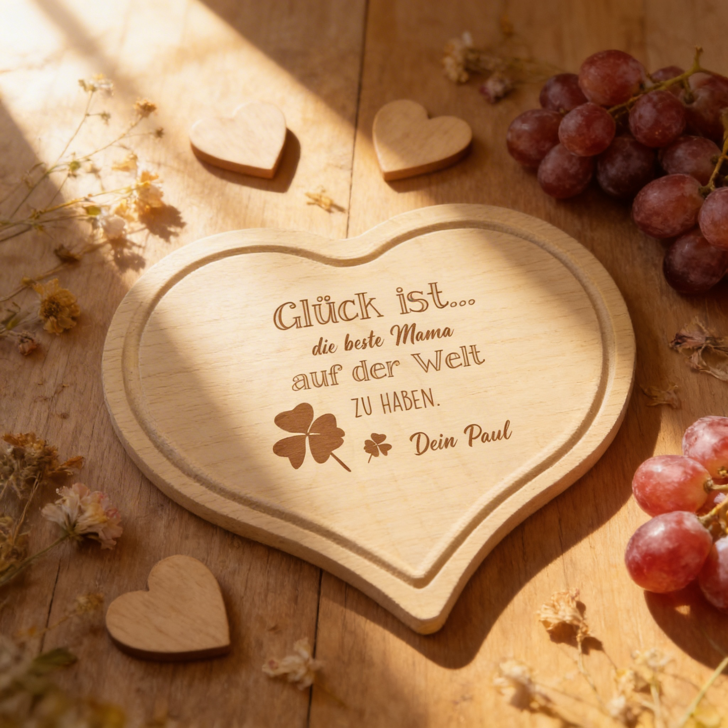 Personalisiertes "Glück ist" Frühstücksbrettchen mit Namen & Text graviert