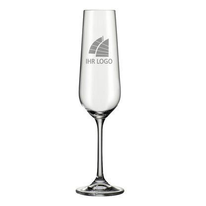 Sektglas / Champagnerkelch mit Gravur deines Logos / Designs 220 ml