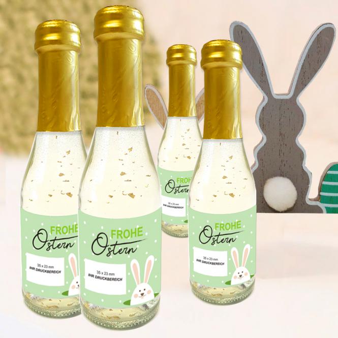 Sektflasche "Frohe Ostern" mit Fotodruck deines Logos / Designs
