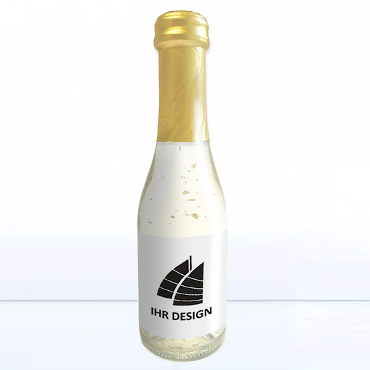 Piccolo Sekt mit Blattgold und Fotodruck deines Logos / Designs