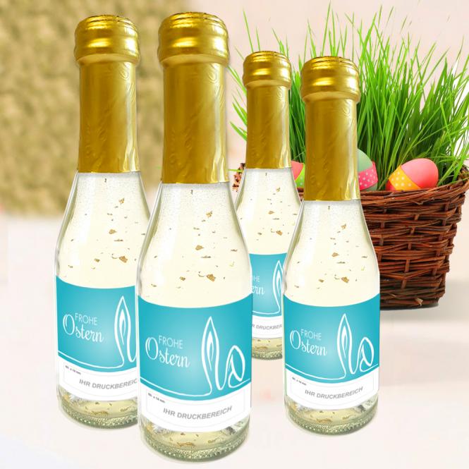 Sektflasche "Frohe Ostern" mit Fotodruck deines Logos / Designs