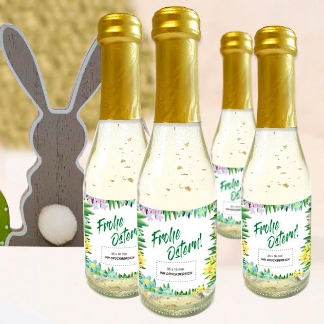 Sektflasche "Frohe Ostern" mit Fotodruck deines Logos / Designs