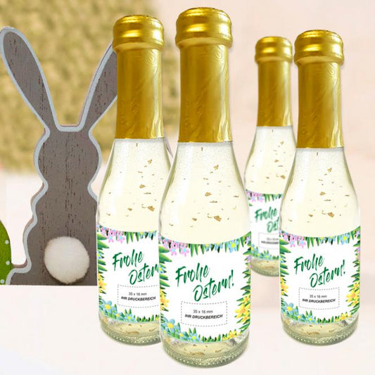 Sektflasche "Frohe Ostern" mit Fotodruck deines Logos / Designs
