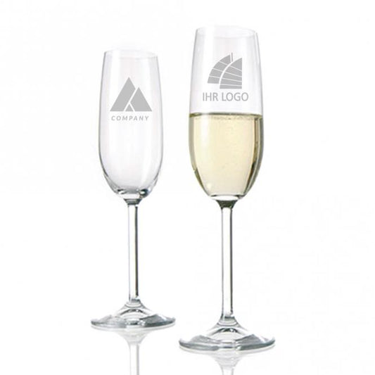 Sektglas / Prosecco Glas mit Gravur deines Logos / Designs 0,1 l
