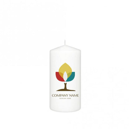 Kerze / Stumpenkerze mit Fotodruck deines Logos / Designs 120 x 60 mm