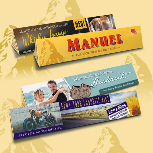 Toblerone Schokolade mit Fotodruck deines Logos / Designs (340 g)