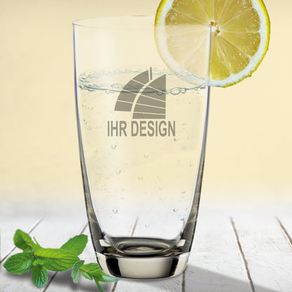 Trinkglas / Saftglas Colori mit Gravur deines Logos / Designs - anthrazit