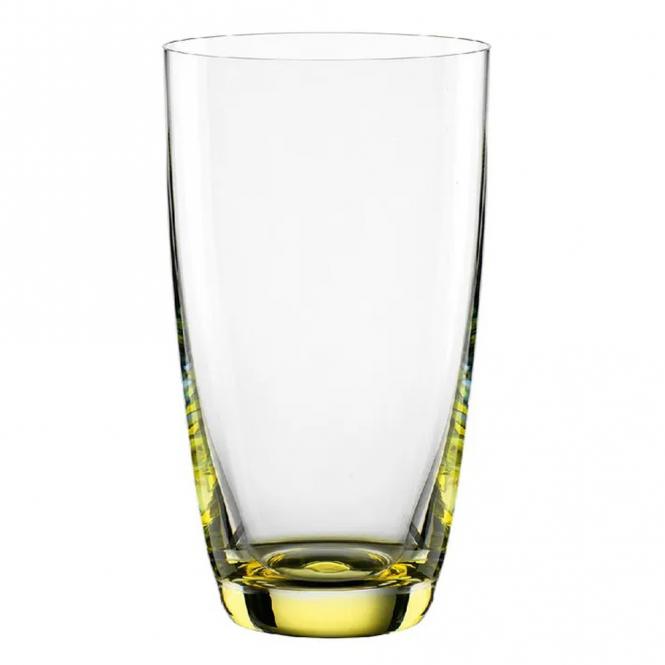 Trinkglas / Saftglas Colori mit Gravur deines Logos - gelb