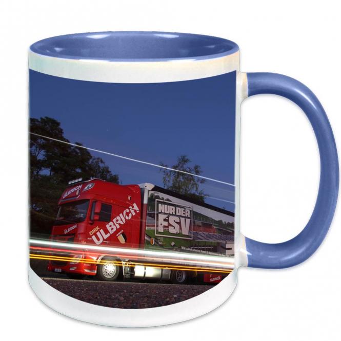 Tasse / Keramiktasse mit Fotodruck deines Logos / Designs (zweifarbig, weiß)