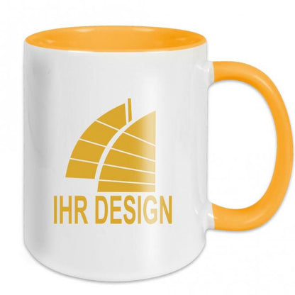 Tasse / Keramiktasse mit Fotodruck deines Logos / Designs (zweifarbig, weiß)