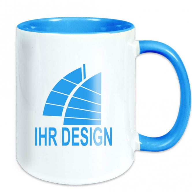 Tasse / Keramiktasse mit Fotodruck deines Logos / Designs (zweifarbig, weiß)
