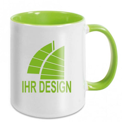 Tasse / Keramiktasse mit Fotodruck deines Logos / Designs (zweifarbig, weiß)