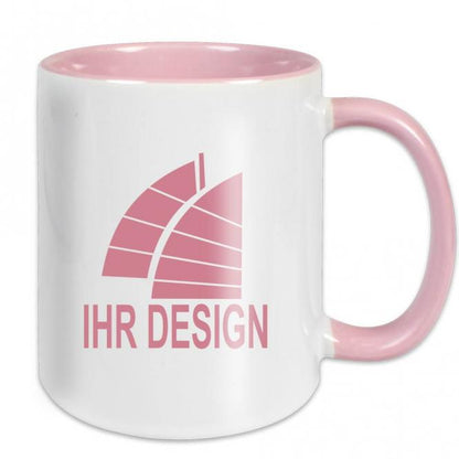 Tasse / Keramiktasse mit Fotodruck deines Logos / Designs (zweifarbig, weiß)