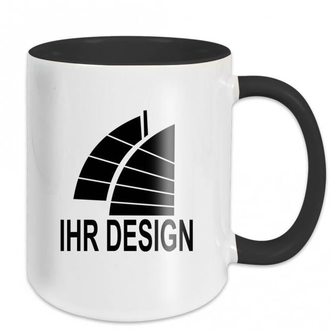 Tasse / Keramiktasse mit Fotodruck deines Logos / Designs (zweifarbig, weiß)