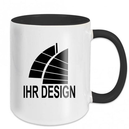 Tasse / Keramiktasse mit Fotodruck deines Logos / Designs (zweifarbig, weiß)