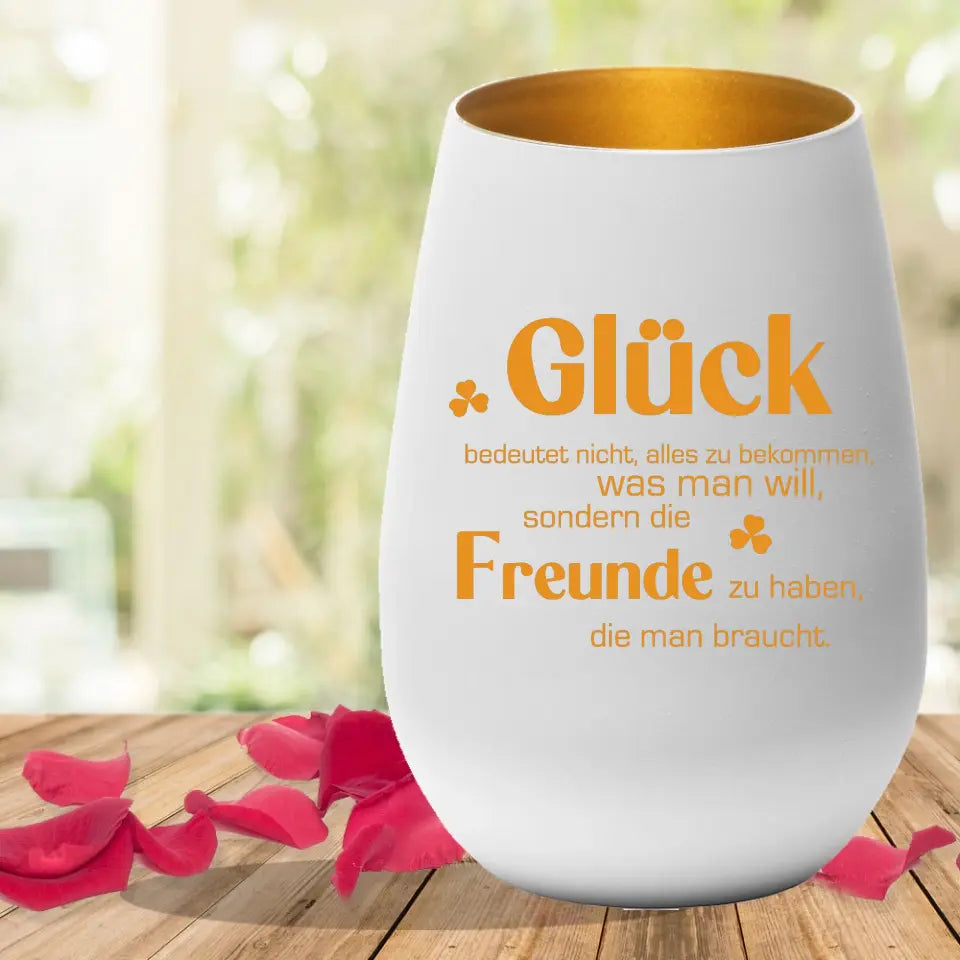 Windlicht graviert für liebe Freunde