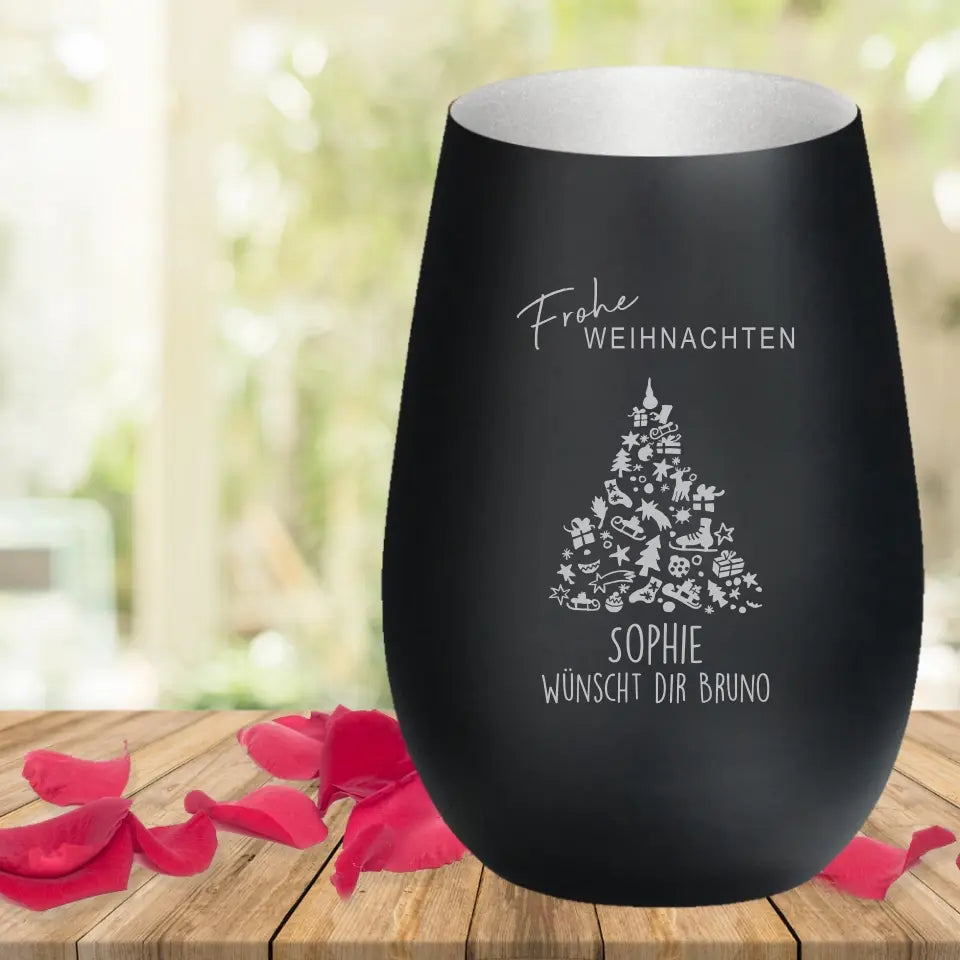 Windlicht zu Weihnachten mit persönlicher Gravur