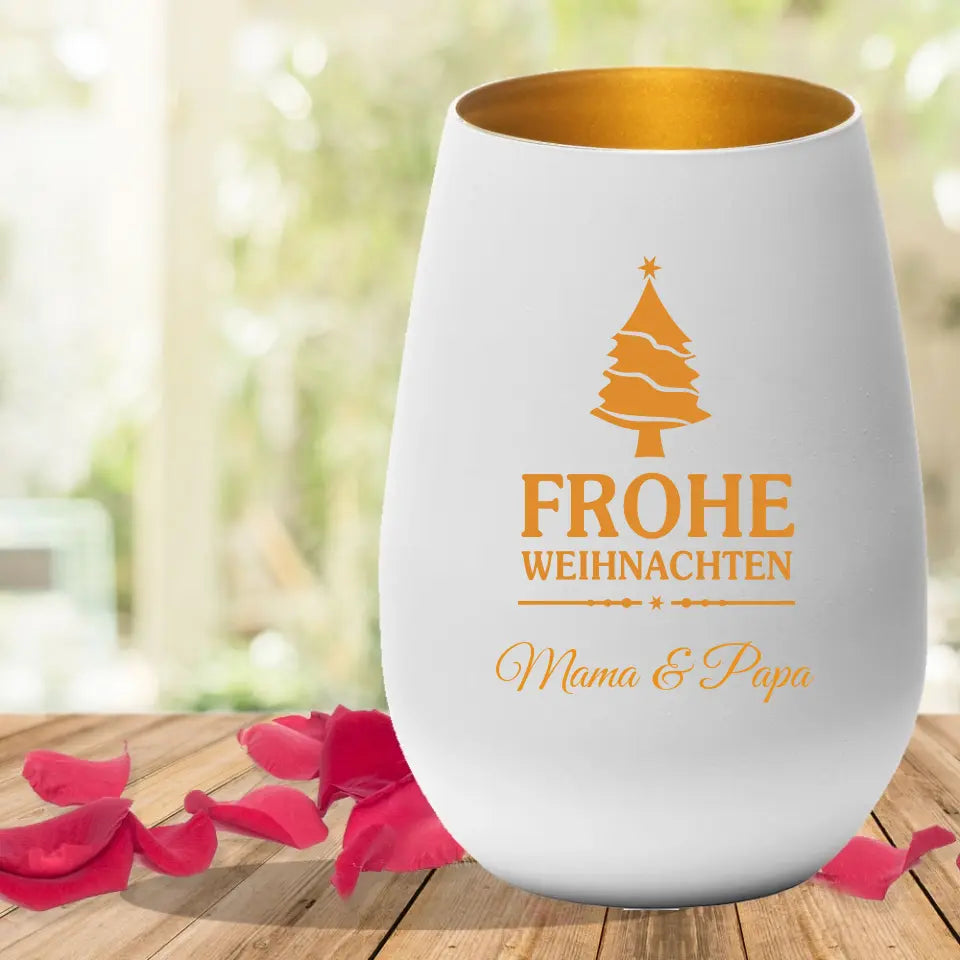 Edles Windlicht mit individueller Gravur als Weihnachtsgeschenk