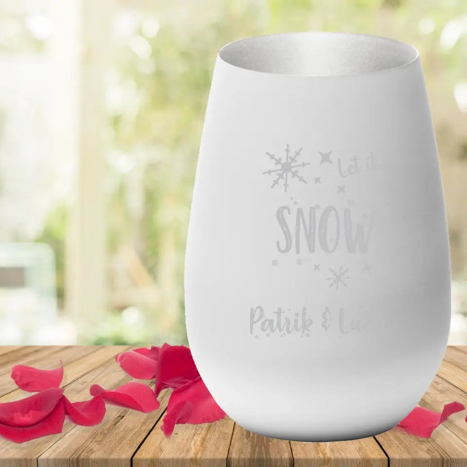 Windlicht Let it snow | Geschenkidee für Weihnachten